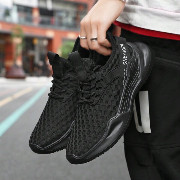 Chaussures de course respirantes en maille pour hommes avec semelles en MD confortables et souples amortissantes