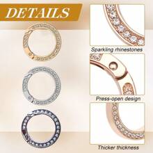 5 pezzi Anelli a molla rotondi con strass, moschettone a scatto per portachiavi, borse, cinturini, accessori per auto, ciondoli per zaini, regalo carino gotico Y2K per Natale - Multicolore - Visualizzare 8