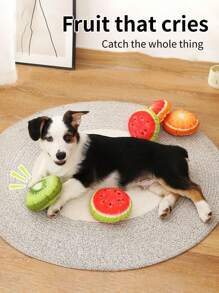 1PC 猫/狗爱好者礼物和狗/猫妈妈爱宠物声音玩具摇铃纸水果系列毛绒玩具耐咬磨牙狗爱好者和狗妈妈爱玩具猫/狗爱好者礼物和狗/猫妈妈爱宠物用品 - 彩色 - 查看 6