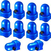 10 tapas para postes de valla de trampolín de 1,5 pulgadas, tapas de  para valla con tapón de rosca para red de trampolín (azul) - Azul - Ver 1