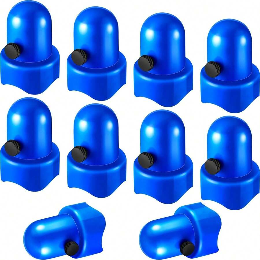10 tapas para postes de valla de trampolín de 1,5 pulgadas, tapas de  para valla con tapón de rosca para red de trampolín (azul) - Azul - Ver 1