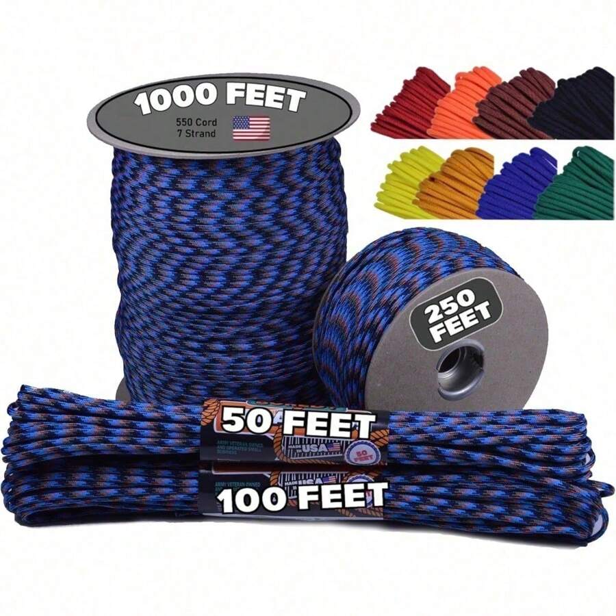 PARACORD PLANET Cuerda Elástica De Nailon Elástico De 3/8 Pulgadas Para Manualidades, Longitud De 10, 25, 50 Y 100 Pies, Fabricada En Estados Unidos