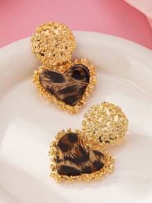 一对情人节心形耳环，时尚复古优雅，白天佩戴和特殊晚宴场合佩戴简约时尚的复古心形耳环，妈妈，母亲，母亲节，礼物