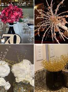 100pcs 4mm Mini Pearl Sticks, Wreath Pearl Beading For Bridal Wedding Bouquet, Party Decor, DIY Floral Arrangement, Wedding, Home Decoration