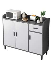 Alacenas Para Cocina Pequeñas Madera Con 3 Puertas 100cm - Gris - Ver 1