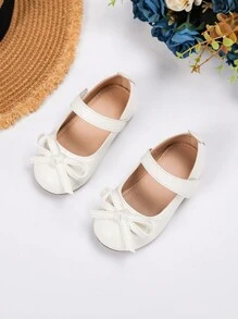 1 Pair Versatile Girls Butterfly Decor Flat Shoes - White - View 1