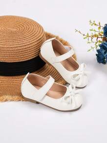 1 Pair Versatile Girls Butterfly Decor Flat Shoes - White - View 3