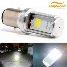 H4/P15D/BA20D LED 2 COB 摩托车车头灯泡，2000LM 6000K，远光/近光