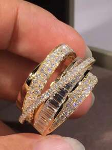 1 PC Pretty Cubic Zirconia Ring For Women For Wedding Engagement Party Jewelry Valentine's Day Gift,Mom,Mother,Mother's Day,Gift