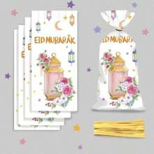 50/100 Pcs Arabic Festival Gift Bags - Moon Festival Candy Bags, Festival Party Gift Bags - Moon-Themed Rose Gift Bags, Festival - Random Color - View 3