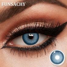 FUNSACHY Blue New Contact Lenses 2 Packs High Quality Color Contact Lenses Annual Use Contact Lenses Brown/Gray Color Contact Lenses 14.2 Mm Halloween Costume Cosplay - ELESIS-bLUE - View 3