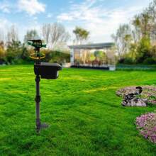 kangten 2in1 Solar Motion Activated Water Animal Repellent Deterrent Sprinkler/ Detector And Water Sprinkler UK - Black - View 3