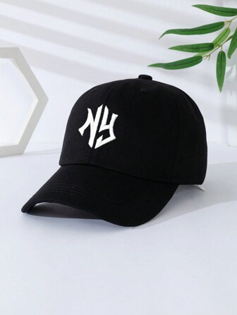 1pc Women's NY Embroidery Soft Top Baseball Cap, Adjustable Size, Suitable For Spring, Summer, Autumn And Winter