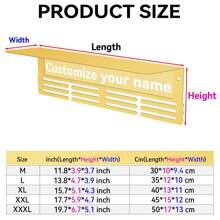 Customizable Golden Medal Display Trophy Holder - Large Metal Wall-Mounted Ribbon Medal Organizer, Easy To Install, Inspirational Theme, Perfect Gift For Youngsters And Adults - Gold - View 2