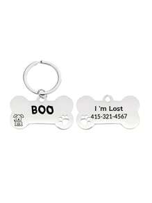 Placas de identificación personalizables para gatos, placas de identificación para gatos personalizadas, placas de identificación y collares para perros, placas de identificación para gatos grabadas, placas de identificación para gatos con forma de pez, placas de identificación divertidas para gatos, placas de dirección para gatos, llaveros personalizados - placas de identificación de hueso - Ver 13