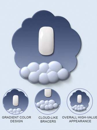 Minimalist Gradient Color Cloud Wrist Rest Mouse Pad, Memory Foam Highly Attractive Mouse Mat, Office Gaming Computer Accessory Desk Accesorries Office Supplies Office Desk Accesorries Mousepad Mouse Pad For Desk