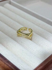 1pc Women's Cat Ear Irregularly Shaped Copper Zirconia Ring - Cat Ears - View 8