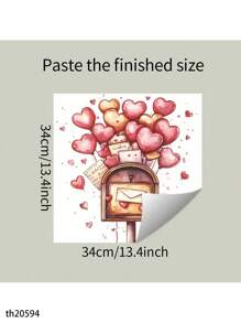 1 张情人节情书和邮箱贴纸，适用于厨房装饰、节日厨柜洗碗机家居装饰、最佳礼物、PVC 墙贴、可移除贴纸 - 彩色 - 查看 8