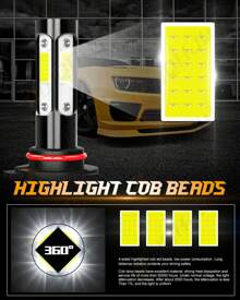 XWQHJW 2* Super Bright 6000K 10000LM IP67 Waterproof Cool White LED Headlight 9005 9004 H7 H11 Hi/Low Beam Kit  Easy To Install And Plug And Play, Halogen Lamp Substitute, Equipped With Two T10 Small Lights,Fit For MITSUBISHI Outlander Sport 2011 2012 2013 2014 2015 2016 2017 2018 2019 Model