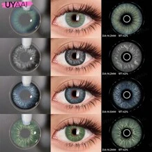 UYAAI UYAAI 1Pair-Enlargement Natural Yearly Disposable Colored Contact Lenses With Big Diameter For Dating Or Daily Wear Party