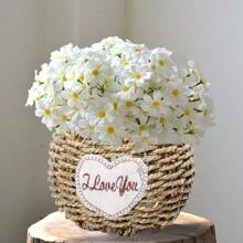 1 件美丽的人造洋甘菊、假雏菊、春季野花，用于派对装饰（花瓶无云）