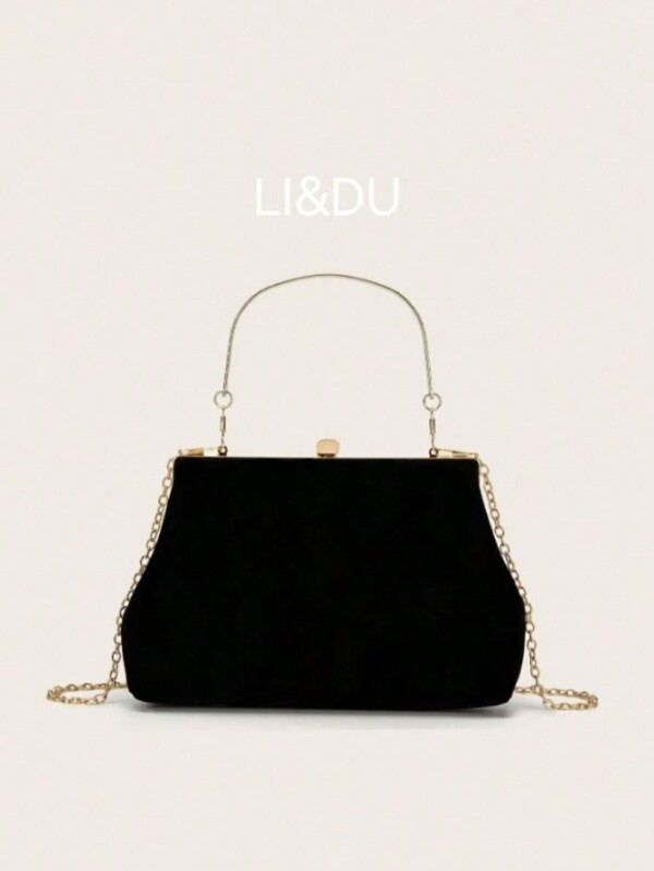 Valentine's Day Gift Large Capacity Metal-Frame Clutch Bag With Handle Simple & Romantic New Design Evening Handbag For Wedding