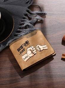 1pc Customized Father's Wallet, Custom Names Wallets For Men, Personalized Dad Wallet With 2-7 Names, Personalized Wallets For Men, 12.4x9.9x2.5cm - Pu Leather, Light Brown/Dark Brown, Personalized Men Wallet, Fathers Day From Daughter/Son/Wife, Gifts For Dad, For Boyfriend Husband Grandfather Anniversary Birthday Gift, ,Colorful,Cute,Adorable,Funny,Kawaii,Y2K,Stylish,Unisex,Casual,Custom,Personalized,Unique,Customized,Ideal Gifts For Him,Ideal Gifts For Her,Her,Boyfriend,Girlfriend,Family,Friends,Travel Accessories,Travel Accessories,School Supplies,Back To School,For Office,For School,For Classroom,For Teacher Gifts,For University,For Colleague,For Dorm Rooms,For Teacher,For Boys And Girls,For Teenagers,Junior High School Students,Middle School Students,High School Senior High School Students,College Students,University Students,Freshman,Sophomore,Underclassmen