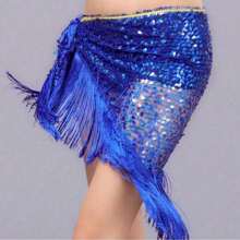 Cinturón de danza del vientre con flecos y lentejuelas para adultos, pañuelo para la cadera, disfraces orientales para mujeres, accesorios de danza del vientre, atuendo de baile de sirena oriental