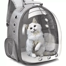 NetHong Astronaut Window Dog Cat Pet Travel Bag Carrier Breathable Transparent Backpack - Grey - View 5