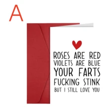 1pc Funny Valentine's Day Cards For Him Her, Rude Anniversary Cards For Men Women, Happy Valentine's Day Cards For Boyfriend, Husband, Wife, Girlfriend, Fiance, Partner, Birthday Cards