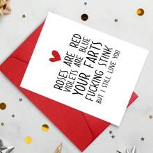 1pc Funny Valentine's Day Cards For Him Her, Rude Anniversary Cards For Men Women, Happy Valentine's Day Cards For Boyfriend, Husband, Wife, Girlfriend, Fiance, Partner, Birthday Cards