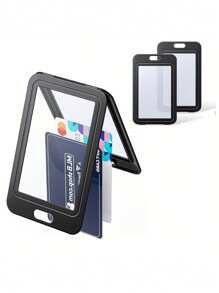 Portacarnet de estudiante transparente de doble cara sencillo - Funda de identificación transparente de doble cara - Ver 1
