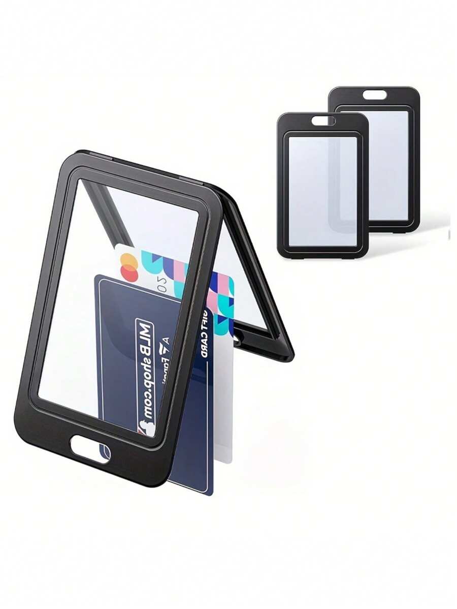 Portacarnet de estudiante transparente de doble cara sencillo - Funda de identificación transparente de doble cara - Ver 1