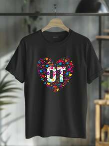 OT Occupational Therapy Heart Occupational Therapist T-Shirt Casual Short Sleeve Shirt