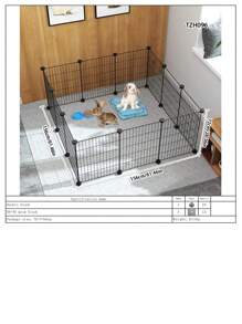 Pet Fencing For Small & Medium Dogs, Indoor Animal Fencing DIY Black Wire Isolation Gate Protective Fence With Door, Metal Pet Cage For Dogs - Multicolor - View 26