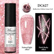 Mtssii Pink Reflective Glitter Liner Gel Nail Polish Pink Silver Black Red Color Bright Sparkling French Pink Paint Spider Liner Gel Semi Permanent Nail Painting UV Gel Superflash Style Pull Line Graffiti Painting Stripe DIY French Nail Design Soak Off Nail Vanish Nail Supplies Nails - 淺粉色 - 查看 2