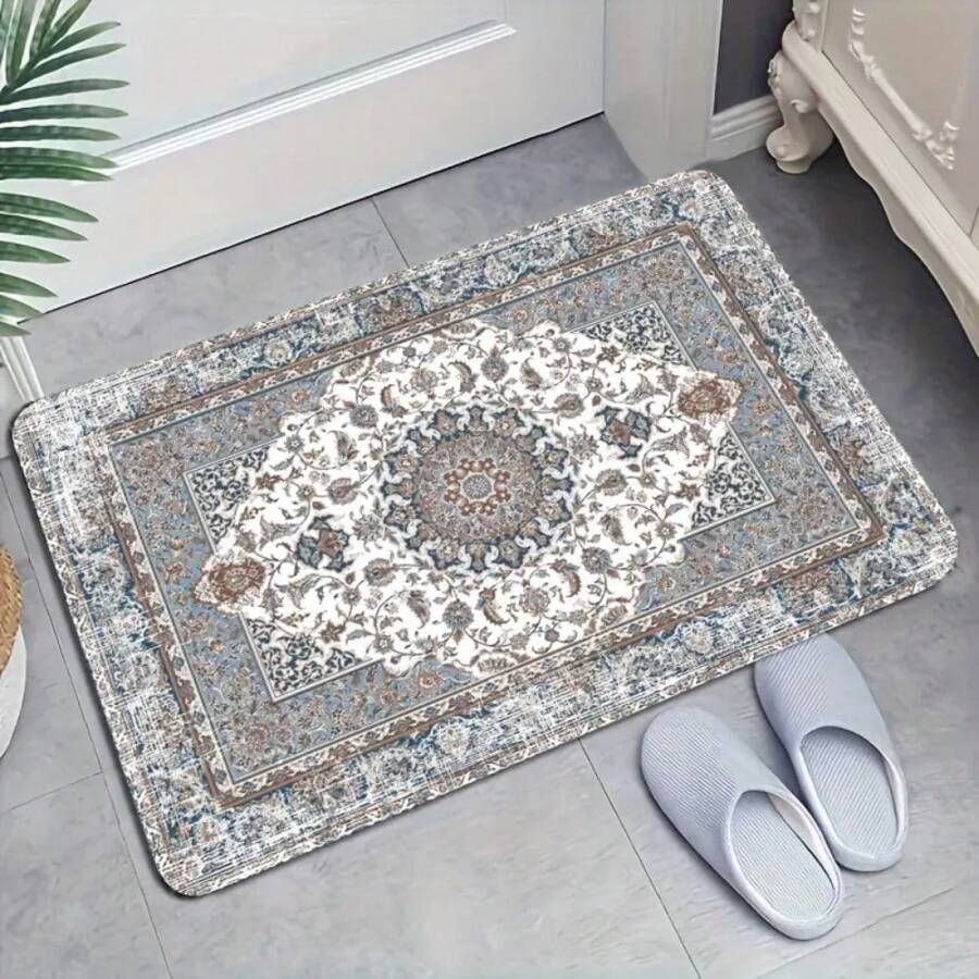 1pc 16"*24" 18"*30" Boho Retro Non-Slip Rubber Door Mat, Machine Washable Printed Welcome Floor Rug For Home Decor, Entryway, Kitchen - Ideal Gift For Holidays - Multicolor - View 1