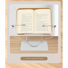 Base giratoria de 360° para libros, ajustable en altura y ángulo, plegable y portátil, ligera pero resistente, apta para oficina, sala de estudio, aprendizaje, cocina, libros de texto, libros de cocina, revistas, tabletas