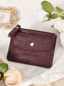 Burgundy Bag Red Bag Wine Red Bag Flip Cover Zipper Small Wallet Coin Pocket Small Bifold Slim Wallet Thin Lightweight Multi Layer Portable ID Card Card Fashion Modern For Anniversary For Christmas On Valentine's Day For Birthday Gift For Gift For Couple For Girls For Lady For Female Bag School Supplies For School Dorm Room & Back To School Card Holder Wallet Business Card Holder Credit Card Holder Women For Women Wallet Mini Wallet Purse Wallet Card Wallet