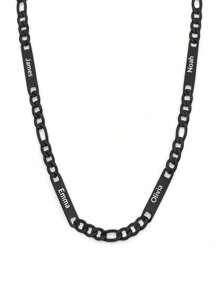Individuell gravierte Halskette aus Edelstahl mit mehreren Namen für Herren, personalisierte Namensbar-Halskette mit Kette für Väter, Geschenk zum Vatertag, Weihnachten, Thanksgiving, Partys, Jahrestag, Abschluss, Silber, Stilvoll, Farbig, Vintage, Unisex, Hipster, Einfach, Personalisiert, Einzigartig, Ideale Geschenke für ihn, Ideale Geschenke für sie, Sie, Freund, Freundin, Vater, Mutter, Familie, Freunde, für Jahrestage, für Geburtstage, für Abschluss, für Prom, für Partys, Damenketten