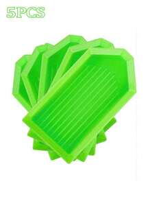 5 件装多色塑料钻石画珠子分类托盘，采用易倾倒设计，适用于工艺品珠宝收纳盒、DIY 钻石艺术配件和工具 - 彩色 - 查看 10