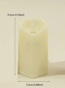 1 pièce Bougie électronique en forme de cœur, bougie électronique sans flamme réaliste alimentée par pile
