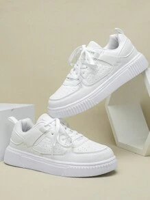 Tenis casuales para hombres, de estilo fashion, transpirables, cómodos, ligeros y ideales para el trayecto diario - Blanco - Ver 3