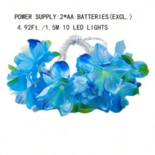 1 Peça Luz de Corda em Forma de Flor de Jasmim LED, Iluminação Decorativa para Casamento, Festa de Feriado, Decoração Doméstica