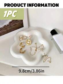 2pcs Flower & Cloud Patterned Nail Art Rhinestone Jewelry Storage Tray, Creative Kitchen Decoration Tray For Jewelry, Necklace, Earring, Bracelet Storage Gifts For Women