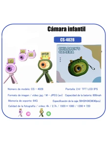 Cámara para niños nueva cámara portátil para niños cámara digital de alta definición con pantalla abatible de 180 grados - Rosa - Ver 3