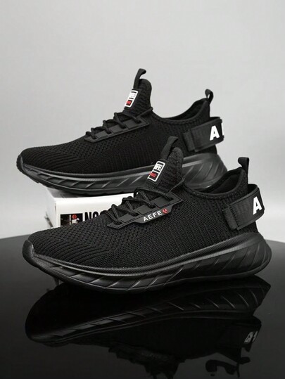 Men's Sports Running Sneakers, New Breathable Mesh Upper, Flat Heel, Round Toe, Lightweight, Low-Top, Fashionable Shoes