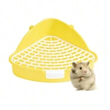 1 Pieza Caja de Arena Triangular para Conejos, Inodoro de Esquina de Plástico para Animales Pequeños, Conejitos, Hurones, Hámsters, Chinchillas - Jaula para Mascotas - Multicolor - Ver 8