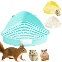 1 Pieza Caja de Arena Triangular para Conejos, Inodoro de Esquina de Plástico para Animales Pequeños, Conejitos, Hurones, Hámsters, Chinchillas - Jaula para Mascotas - Multicolor - Ver 1