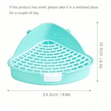 1 Pieza Caja de Arena Triangular para Conejos, Inodoro de Esquina de Plástico para Animales Pequeños, Conejitos, Hurones, Hámsters, Chinchillas - Jaula para Mascotas - Multicolor - Ver 2